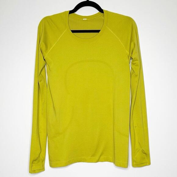Lululemon Long Sleeve Swiftly Top Women's Yellow Pear Green Size 8 - Picture 2 of 4